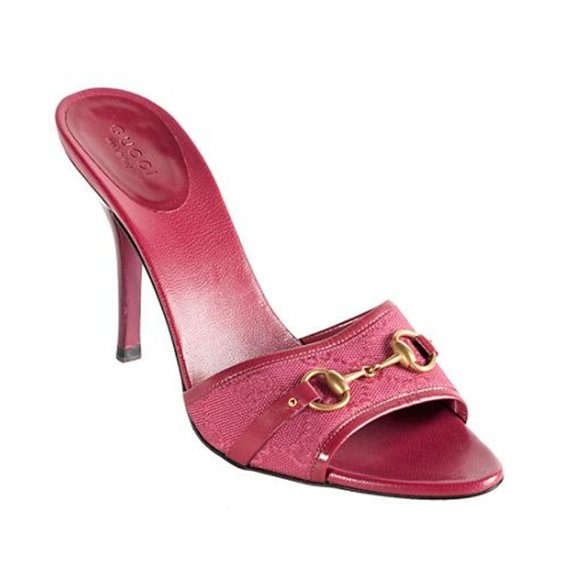 Gucci Shoes - Gucci raspberry  Mirabelle GG Horsebit Slides Size 6.5